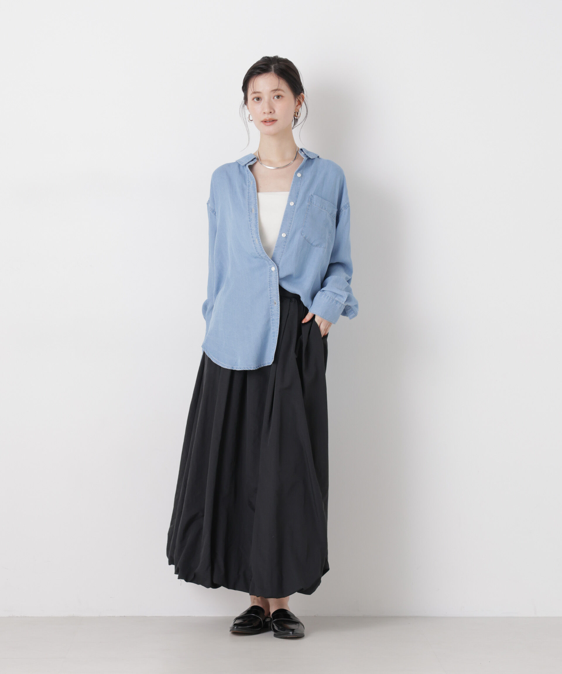 nano･universe「ナイロンタッサーバルーンスカート」|スカート|