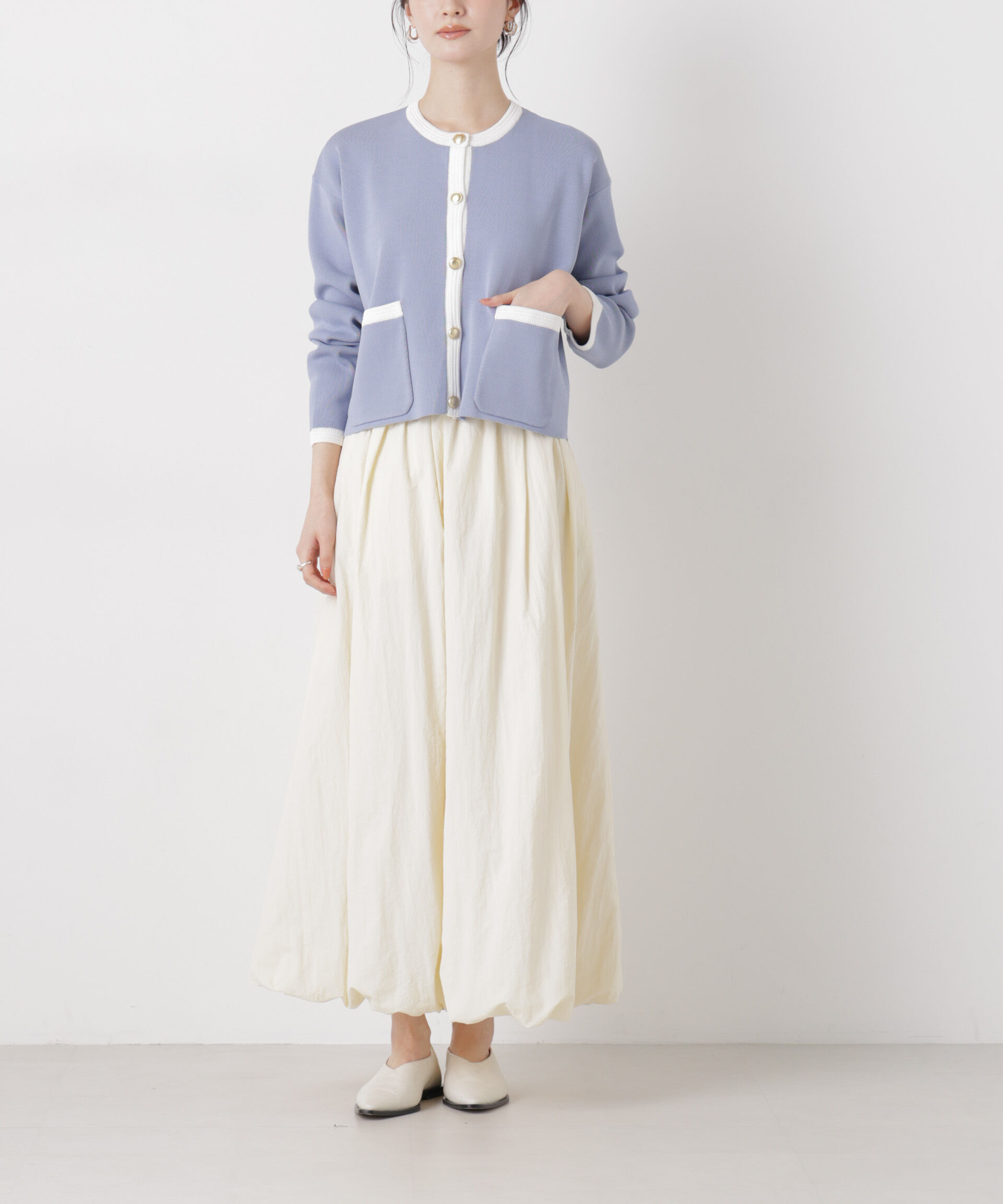 nano･universe「ナイロンタッサーバルーンスカート」|スカート|アイボリー7