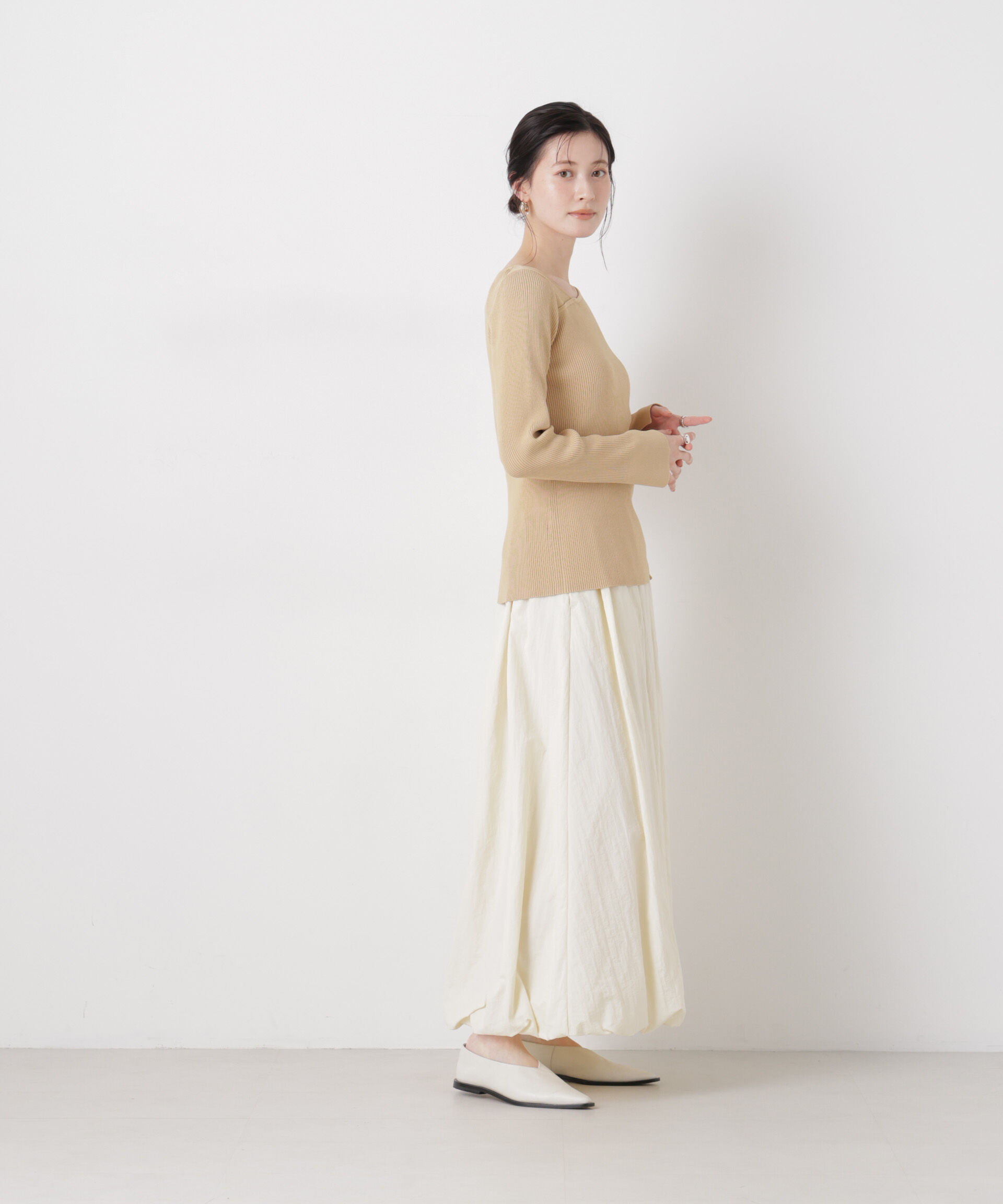 nano･universe「ナイロンタッサーバルーンスカート」|スカート|