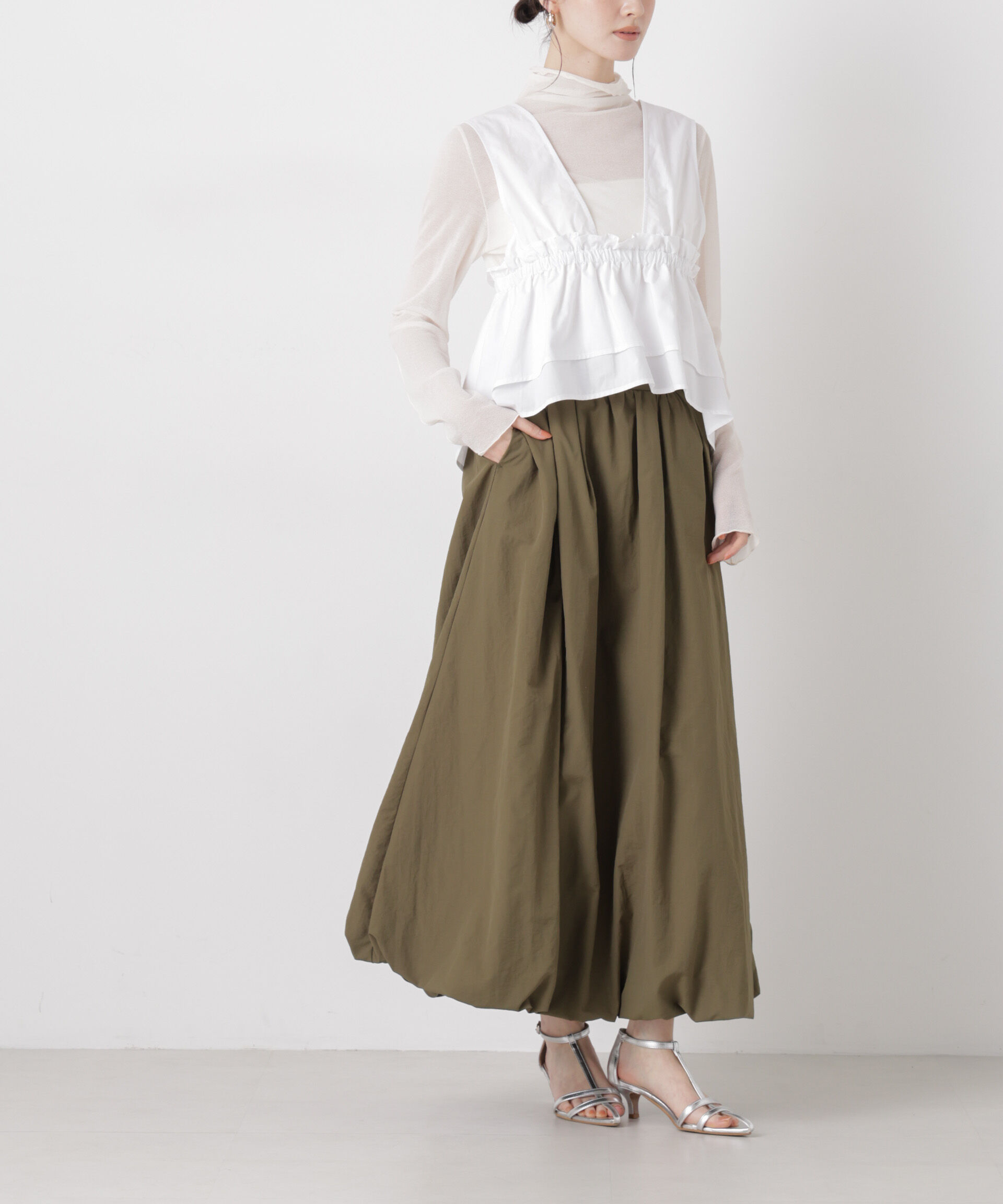 nano･universe「ナイロンタッサーバルーンスカート」|スカート|