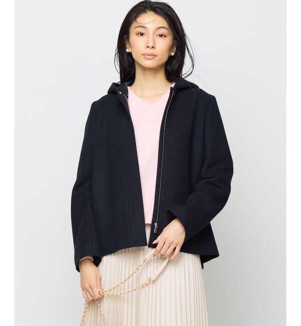 組曲「【2WAY】ウールモッサ ショートコート」|ミリタリー・モッズコート|ブラック系