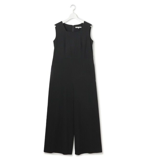 23区「【洗える】リネンレーヨンストレッチ スクエアネック オールインワン」|オールインワン|