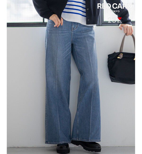 23区「【FUDGE掲載/滝沢眞規子さん着用/RED CARD TOKYO&times;23区】 センタープレス デニム ワイド パンツ」|デニム|ﾗｲﾄﾌﾞﾙ