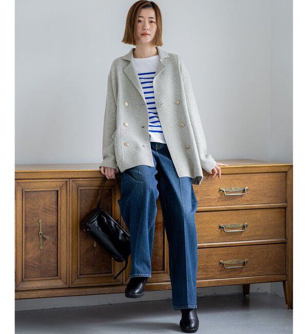 23区「【FUDGE掲載/滝沢眞規子さん着用/RED CARD TOKYO&times;23区】 センタープレス デニム ワイド パンツ」|デニム|