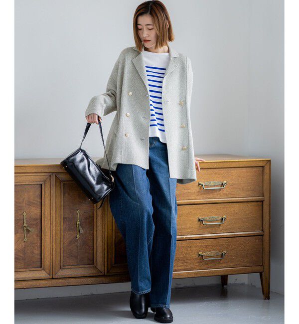 23区「【FUDGE掲載/滝沢眞規子さん着用/RED CARD TOKYO&times;23区】 センタープレス デニム ワイド パンツ」|デニム|