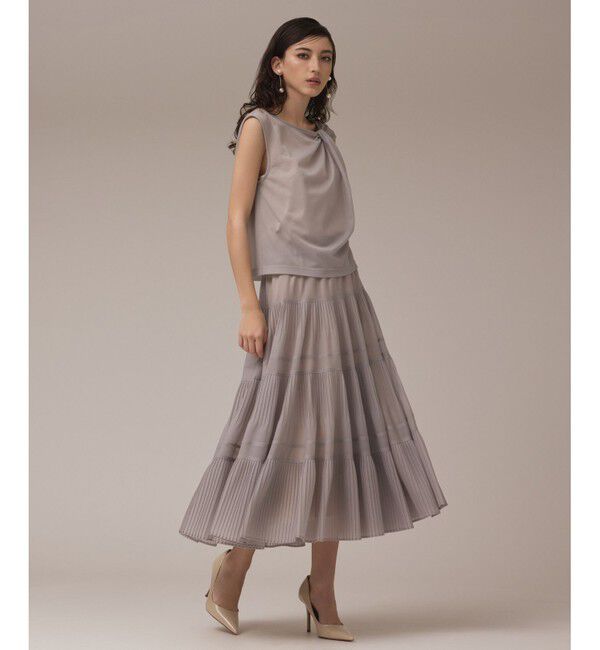 GRACE CONTINENTAL「オーガンドレープトップ」|シャツ・ブラウス|ベージュ