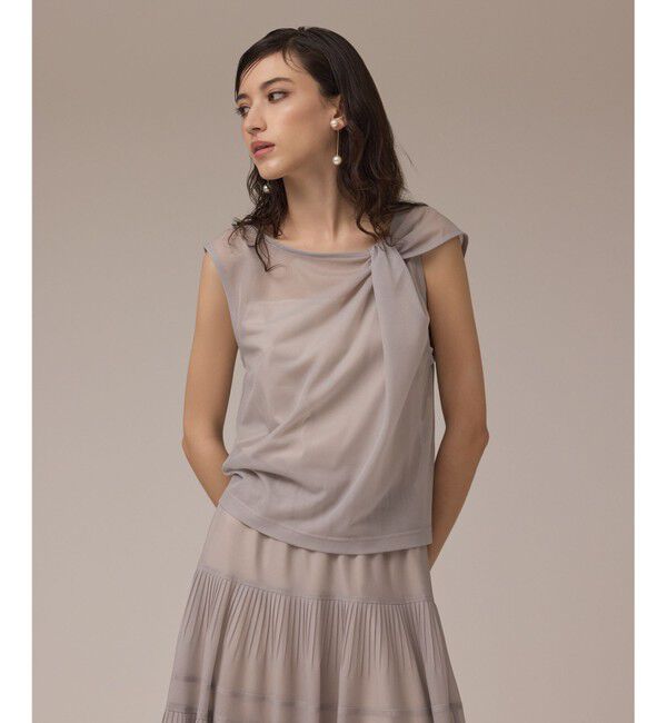 GRACE CONTINENTAL「オーガンドレープトップ」|シャツ・ブラウス|