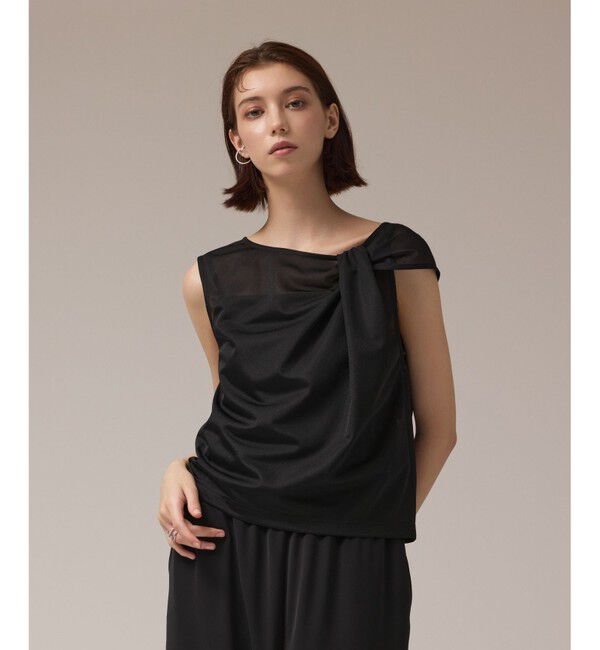 GRACE CONTINENTAL「オーガンドレープトップ」|シャツ・ブラウス|ブラック