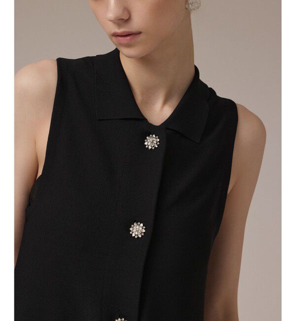 GRACE CONTINENTAL「ビジューニットベスト」|ベスト・ジレ|