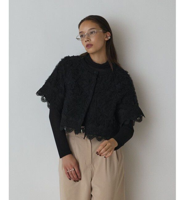 Diagram「フラワー刺繍ニットカーディガン」|カーディガン|ブラック