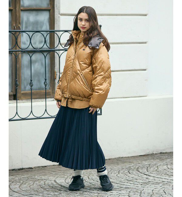 LACOSTE「オーバーサイズ撥水ナイロンダウンジャケット / フード取り外し可<br>」|ダウン|