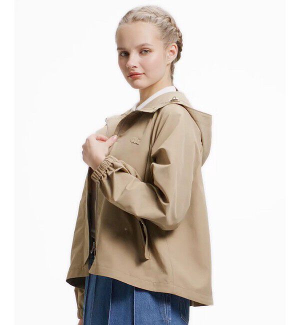 LACOSTE「インパーテッドプリーツ Aラインマウンテンパーカー」|その他|ベージュ