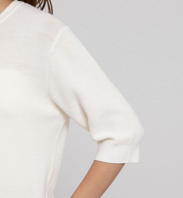 NOLLEY'S「《手洗い可能》ESPOIR 16G片畦5分袖プルオーバーニット」|ニット・セーター|