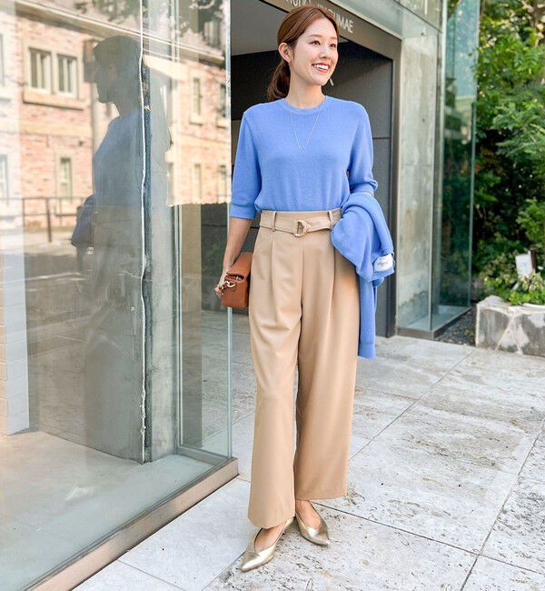 NOLLEY'S「《手洗い可能》ESPOIR 16G片畦5分袖プルオーバーニット」|ニット・セーター|