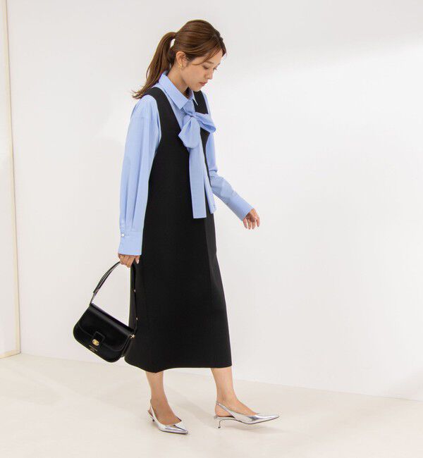 NOLLEY'S「《手洗い可能》Vネックミラノリブジャンパースカート」|ワンピース|