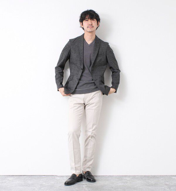 NOLLEY'S goodman「《ビジカジ対応》セミシルケットスムース ボーダー Vネック ドレスTシャツ 25SS」|Tシャツ・カットソー|