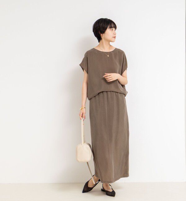 NOLLEY'S「《セットアップ対応》ウォッシャブルシルキーキュプラフレンチブラウス」|シャツ・ブラウス|