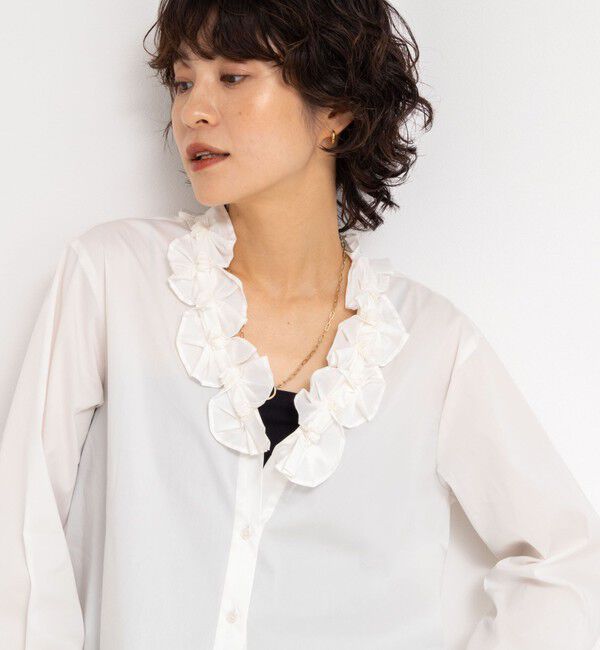 NOLLEY'S「Vネックタックギャザーパーツブラウス」|シャツ・ブラウス|