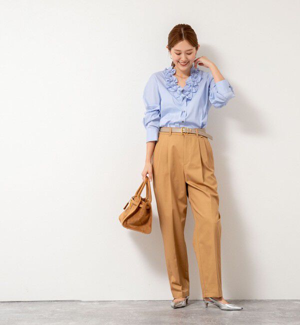 NOLLEY'S「Vネックタックギャザーパーツブラウス」|シャツ・ブラウス|