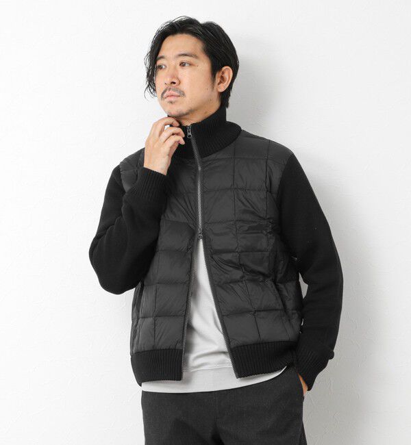 NOLLEY'S goodman「【TAION/タイオン】別注HI NECK DOWN JKT WITH SLEEVE KNIT 25AW」|ブルゾン・スタジャン|