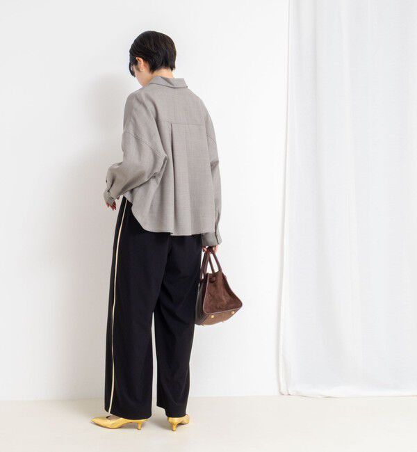 NOLLEY'S sophi「ウォッシャブルウール混ビエラショートシャツ」|シャツ・ブラウス|