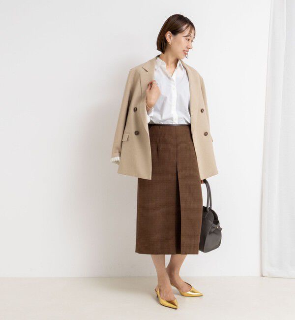 NOLLEY'S「ウォッシャブルボックスタックトラペーズスカート」|フレア|