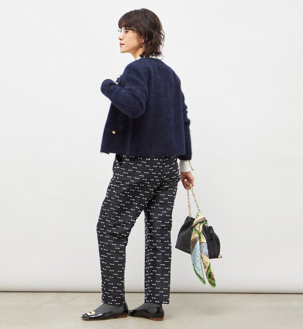 NOLLEY'S「ヘアリークルーネックニットジャケット」|カーディガン|