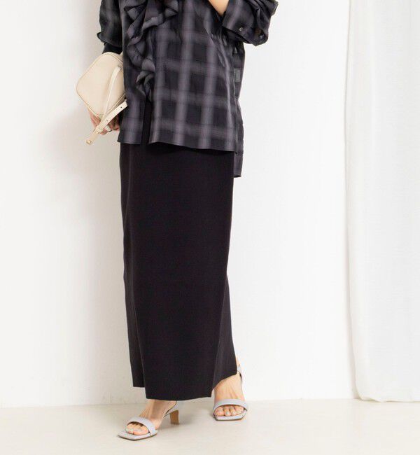 NOLLEY'S「《手洗い可能》《セットアップ対応》スウェットライク2WAYニットスカート」|スカート|ブラック