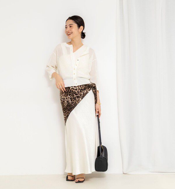 NOLLEY'S「《手洗い可能》メッシュスパンコール6分袖カーディガン」|カーディガン|