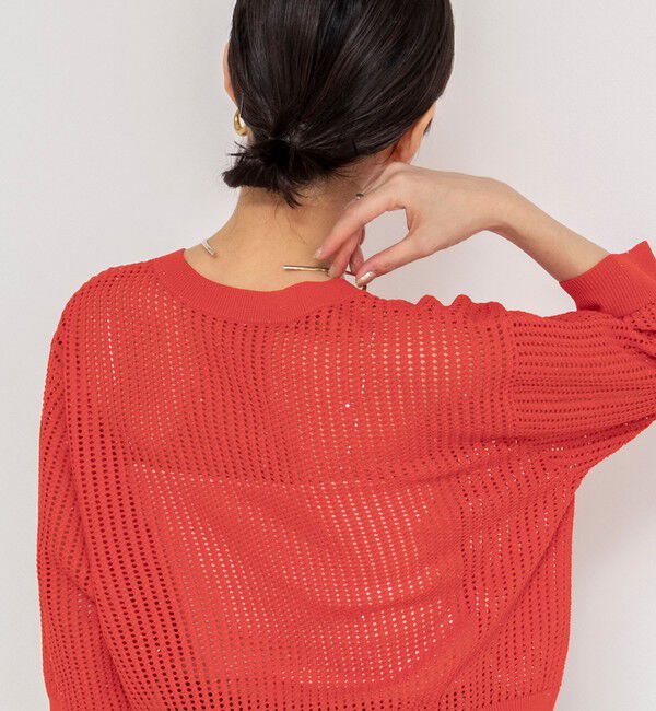 NOLLEY'S「《手洗い可能》メッシュスパンコール6分袖カーディガン」|カーディガン|