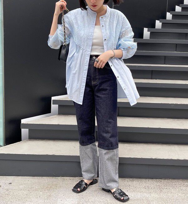 fredy emue「ロングロールアップデニムパンツ」|デニム|