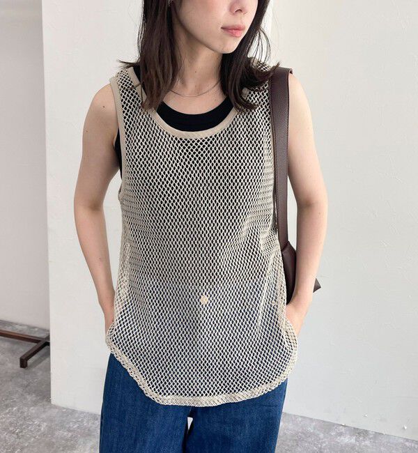 fredy emue「メッシュチュニックタンクトップ」|タンクトップ|ベージュ