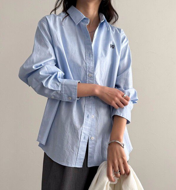 fredy emue「FR刺繍オックスコンパクトシャツ」|シャツ・ブラウス|サックスブルー