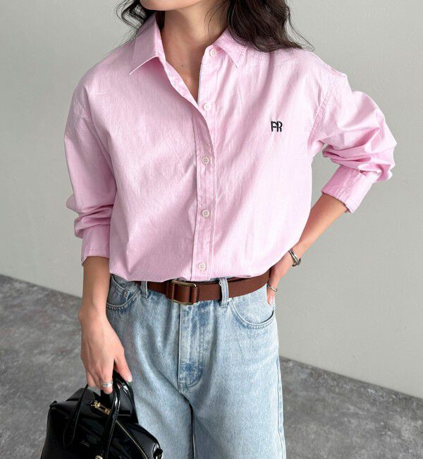 fredy emue「FR刺繍オックスコンパクトシャツ」|シャツ・ブラウス|ベビーピンク