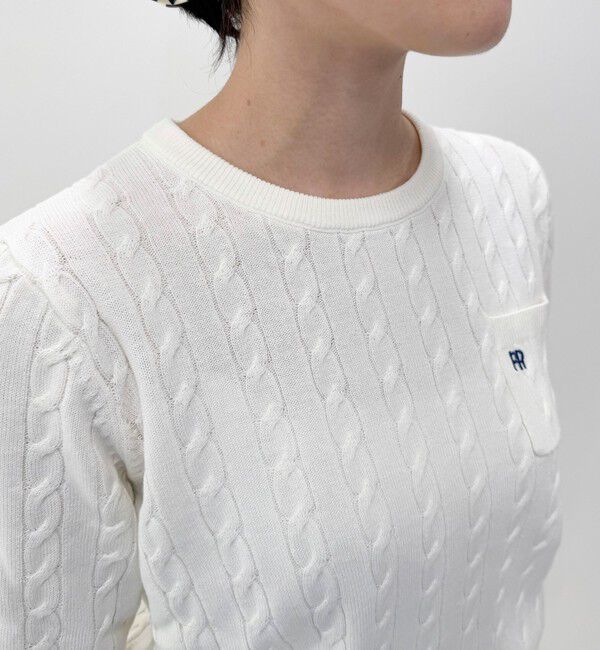 fredy emue「FR刺繍ケーブル柄ポケ付きプルオーバー」|ニット・セーター|