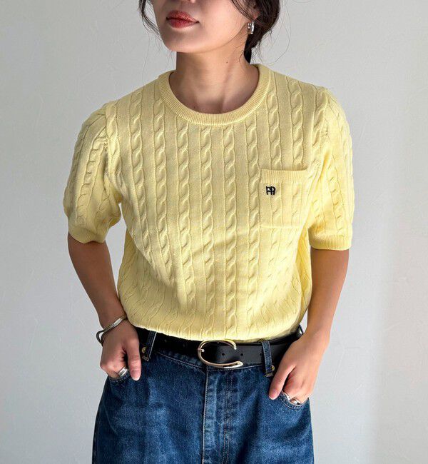 fredy emue「FR刺繍ケーブル柄ポケ付きプルオーバー」|ニット・セーター|