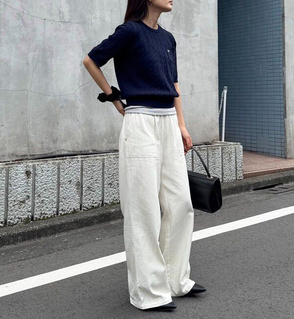 fredy emue「FR刺繍ケーブル柄ポケ付きプルオーバー」|ニット・セーター|