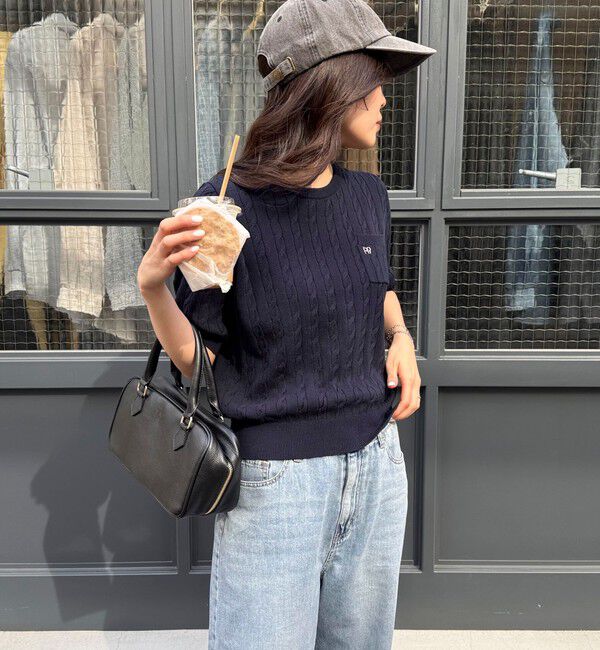 fredy emue「FR刺繍ケーブル柄ポケ付きプルオーバー」|ニット・セーター|