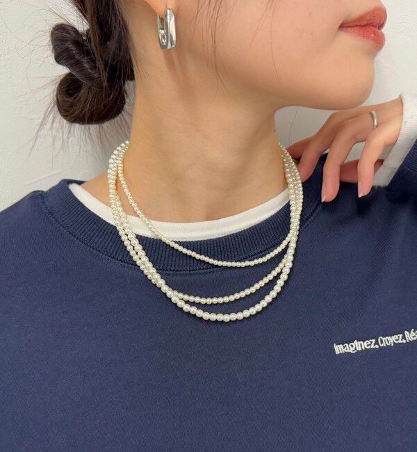 fredy emue「パール3連ショートネックレス」|ネックレス|オフホワイト