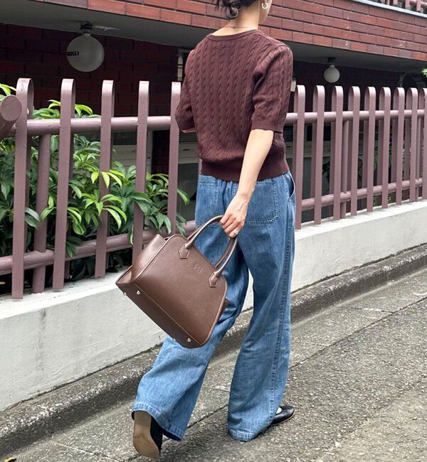 fredy emue「FR刺繍ケーブル柄半袖カーディガン」|カーディガン|