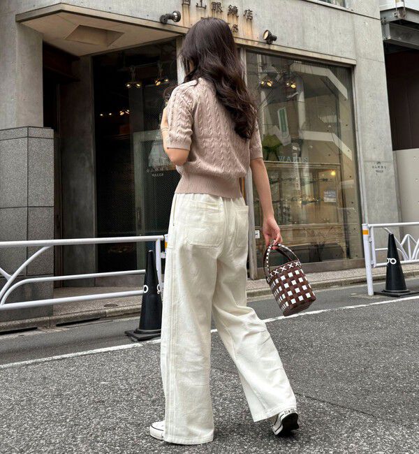 fredy emue「FR刺繍ケーブル柄半袖カーディガン」|カーディガン|