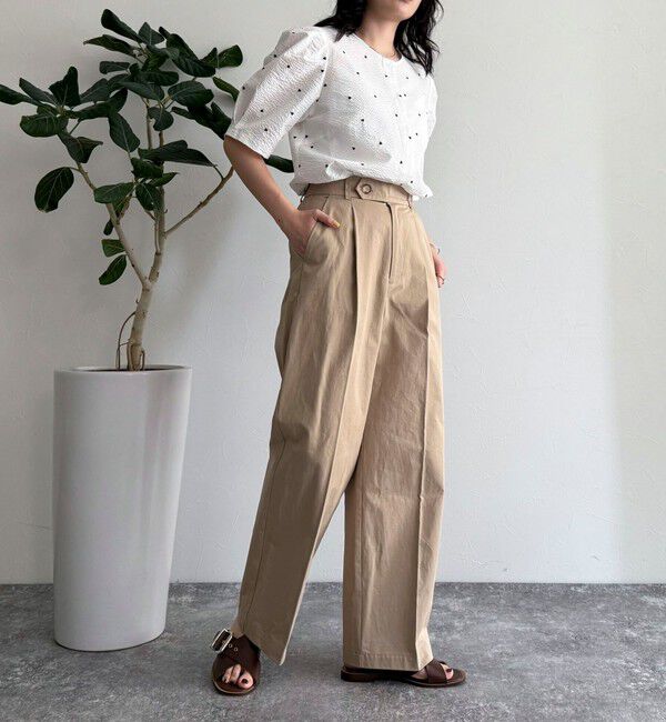 fredy emue「【低身長サイズ34有り】チノタックパンツ」|チノ|