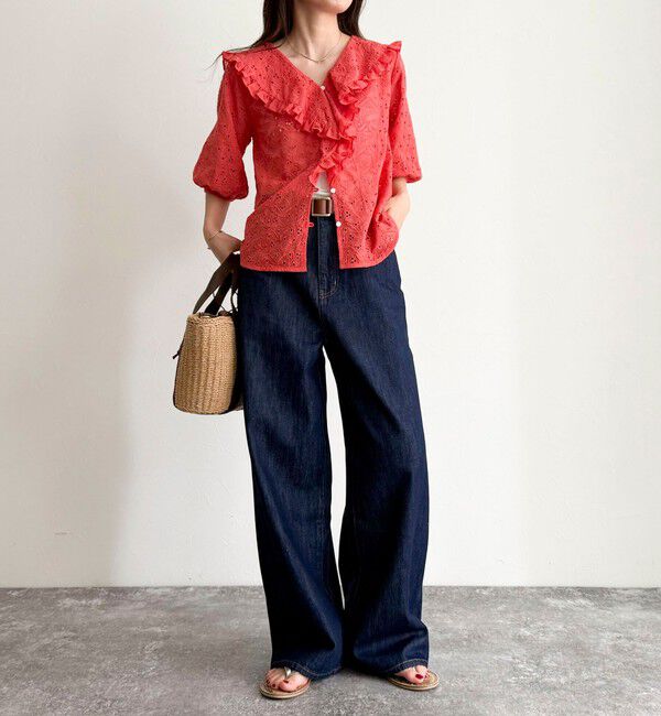 fredy emue「レースフリルカラーブラウス」|シャツ・ブラウス|