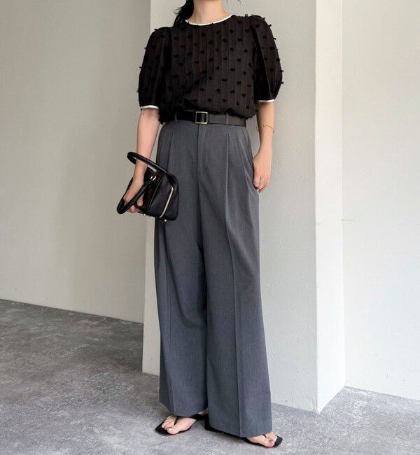 fredy emue「シアージャガードパイピング半袖ブラウス」|シャツ・ブラウス|