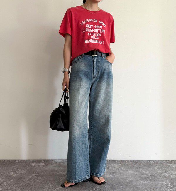 fredy emue「ヴィンテージライクピグメントTシャツ」|Tシャツ・カットソー|