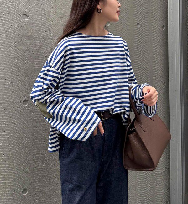 fredy emue「ボーダーハートパッチプルオーバー」|Tシャツ・カットソー|