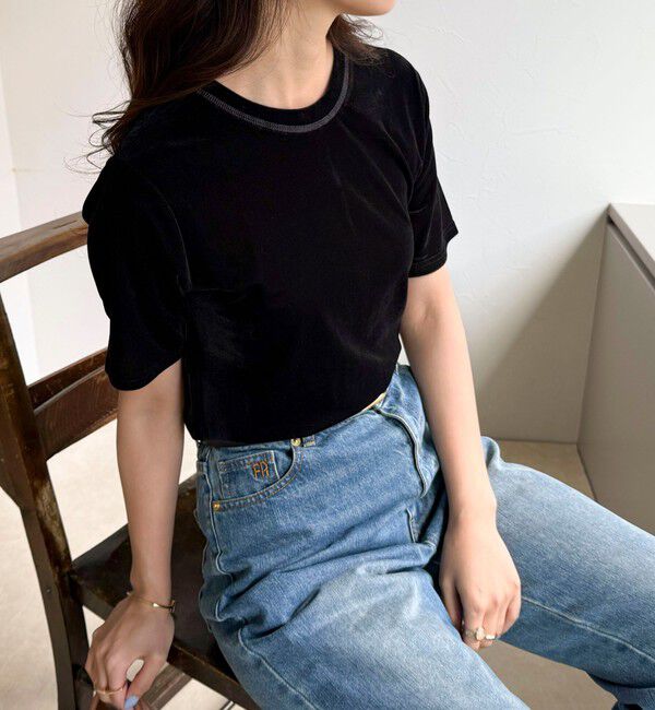 fredy emue「ベロア半袖Tシャツ」|Tシャツ・カットソー|