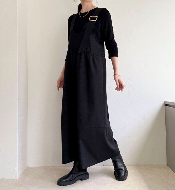 fredy emue「ウール調ジャンスカ」|ワンピース|ブラック