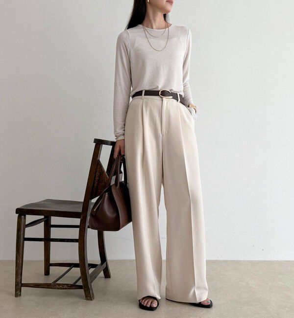 fredy emue「ウールブレンドシアーロンTシャツ」|Tシャツ・カットソー|