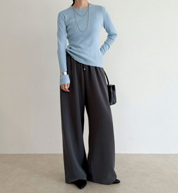 fredy emue「【リピーター続出！/高身長サイズあり】とろみWarmストレートイージーパンツ」|チノ|